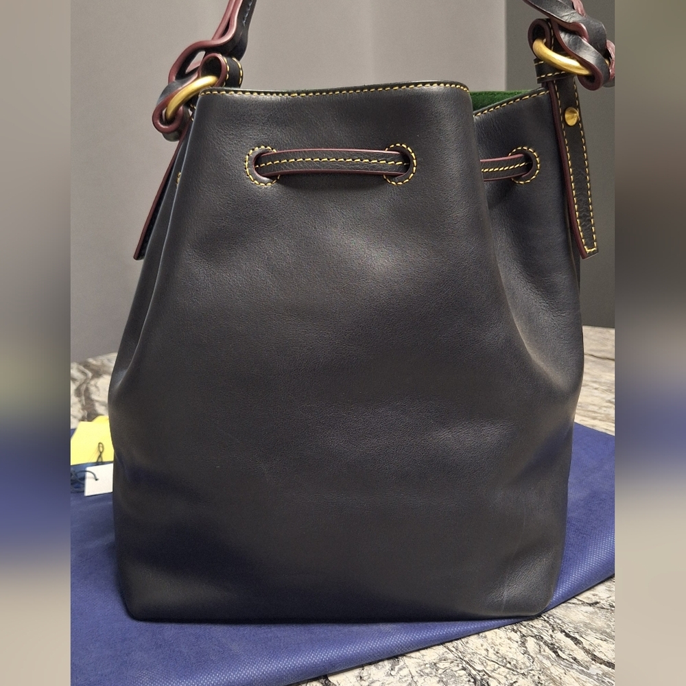 Dooney & Bourke Small Logan Drawstring W/ Kisslock, NAVY, NWT - Picture 2 of 10